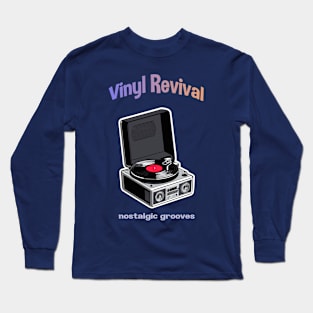 Vintage Vinyl Resurgence Design Long Sleeve T-Shirt